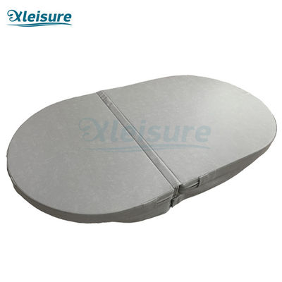 Light Grey Oval Spa Insulation Cover Vinyl Hot Tub And Spa Covers For Wood Spa Tub