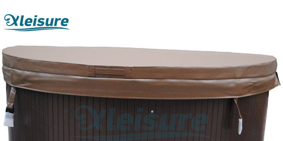 Brown Round Spa Thermal Lid Vinyl Hot Tub Spa Covers For Wood Hot Tub