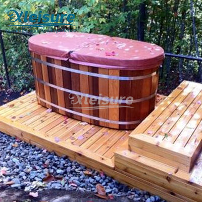 2 Person Wooden Hot Tub Cover Indoor Insulation Hot Tub Spa Cover Oval Shape