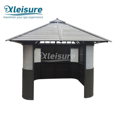 Stylish Enclosed Hot Tub Gazebo , Hot Tub Shelters Gazebo 2.4m × 2.4m  × 3.6m Height