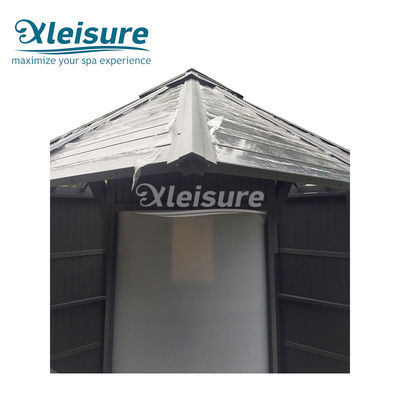 Stylish Enclosed Hot Tub Gazebo , Hot Tub Shelters Gazebo 2.4m × 2.4m  × 3.6m Height