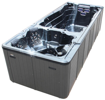 High Perspective Full View Separated Area Acrylic Spa Tub with Whirlpool Balboa Control System for Modern Garden Use