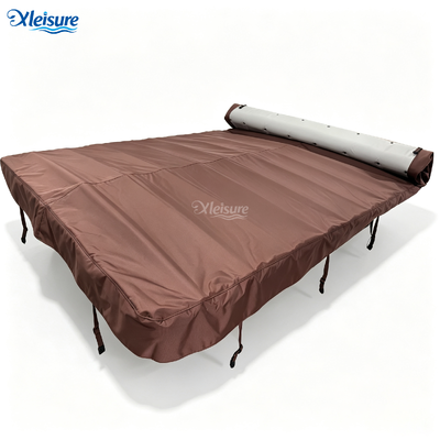 Wholesale Rolling Swim Spa Cover Customized Anti-UV Waterproof Thermal Roll-up Swim Spa Hot Tub Cover for Outdoor Use OEM