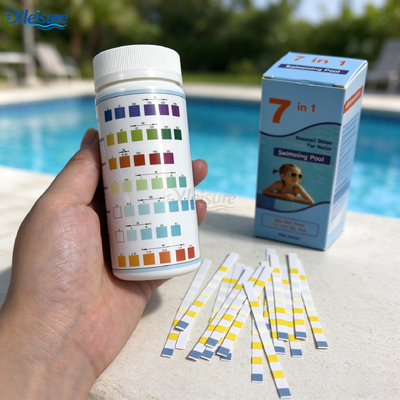 7 in 1 Water Test Strips, Hot Tub Spa Bath Tub Water Quality Check Strips, 100 Strips Per Bottle, Accessory for Spa & Bathtub