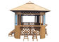 Spa Gazebo With Chair In Black/Brown Color-Duty PS Materials Outdoor Garden