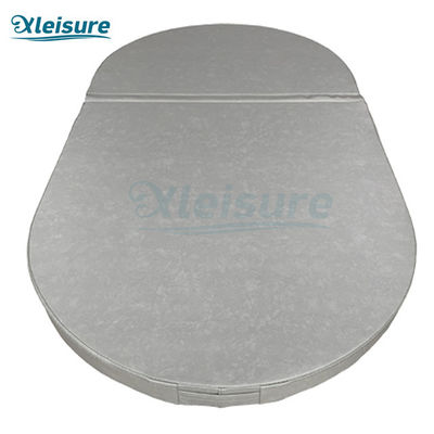 Light Grey Oval Spa Insulation Cover Vinyl Hot Tub And Spa Covers For Wood Spa Tub