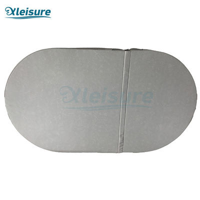 Light Grey Oval Spa Insulation Cover Vinyl Hot Tub And Spa Covers For Wood Spa Tub