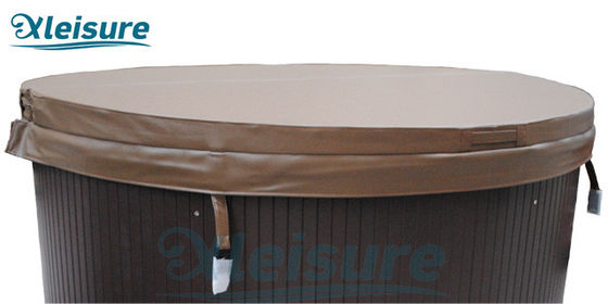 Brown Round Spa Thermal Lid Vinyl Hot Tub Spa Covers For Wood Hot Tub