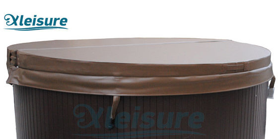 Brown Round Spa Thermal Lid Vinyl Hot Tub Spa Covers For Wood Hot Tub