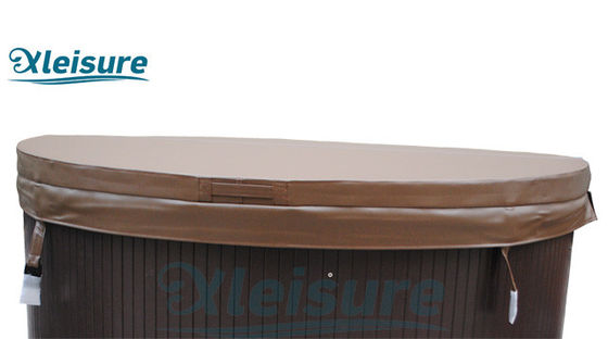 Brown Round Spa Thermal Lid Vinyl Hot Tub Spa Covers For Wood Hot Tub