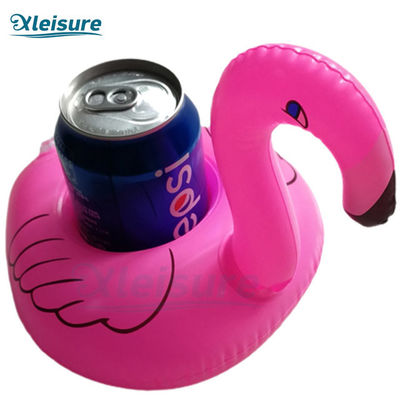 Plastic Portable Pink Flamingo Pool Floating Custom Inflatable Glass Holder Float Drink Coaster