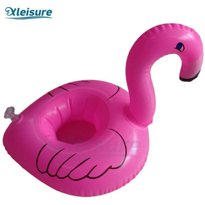 Plastic Portable Pink Flamingo Pool Floating Custom Inflatable Glass Holder Float Drink Coaster