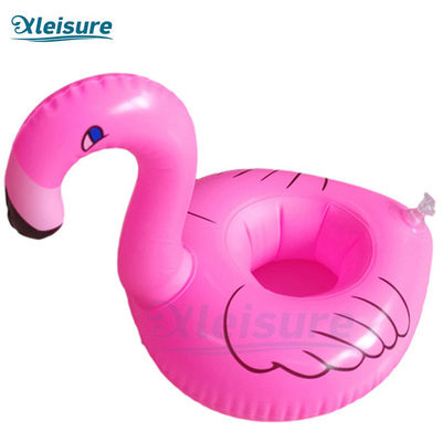 Plastic Portable Pink Flamingo Pool Floating Custom Inflatable Glass Holder Float Drink Coaster