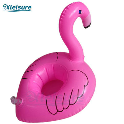 Plastic Portable Pink Flamingo Pool Floating Custom Inflatable Glass Holder Float Drink Coaster